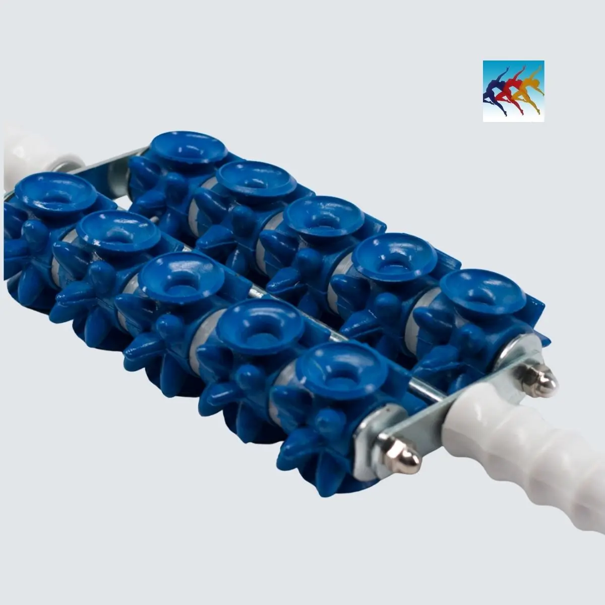 Rodillo Sueco Doble Azul para masaje reductivo corporal