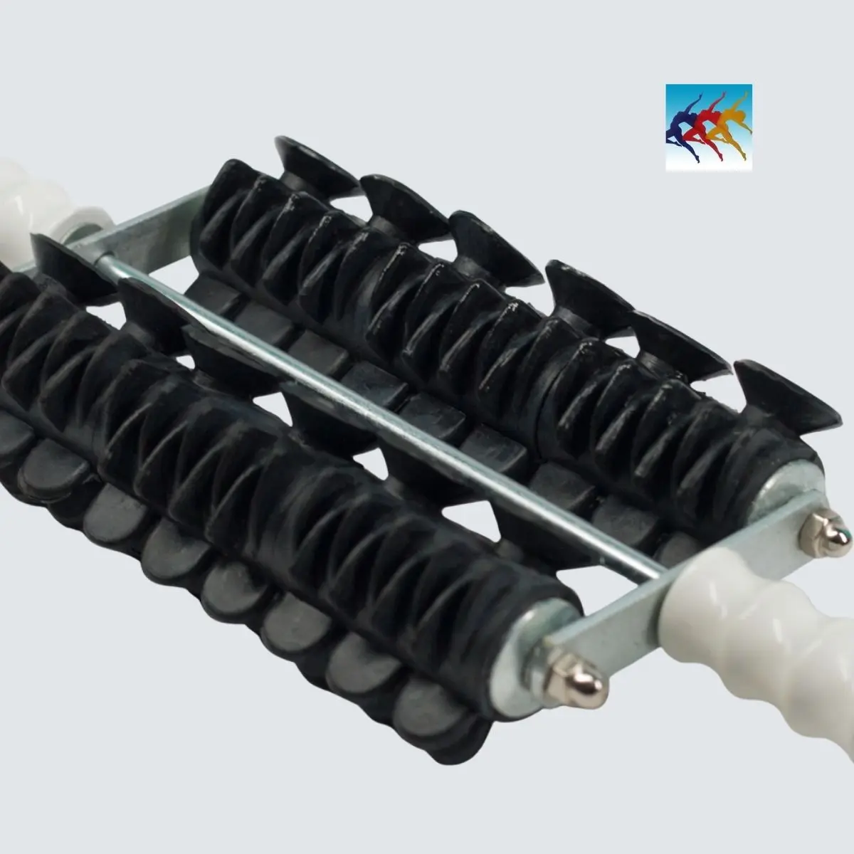 Rodillo Sueco Doble Negro para masaje reductivo corporal